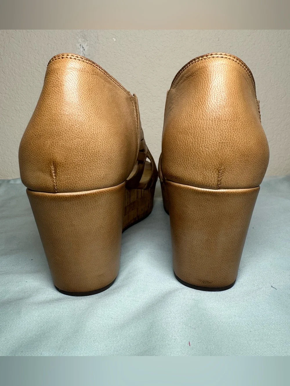 Chocolat Blu Woven Tan Platform Wedges